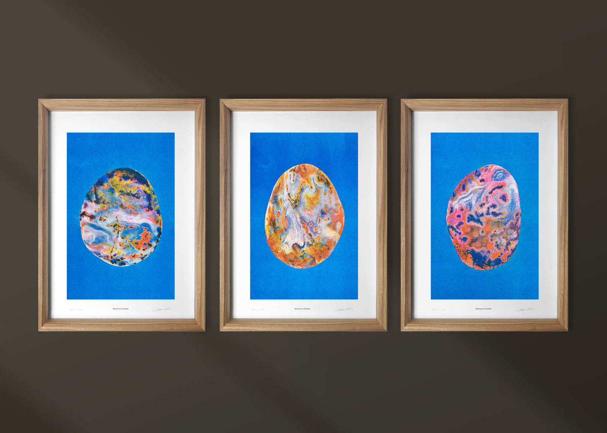 Kunstdrucke Riverstones – 3er-Set