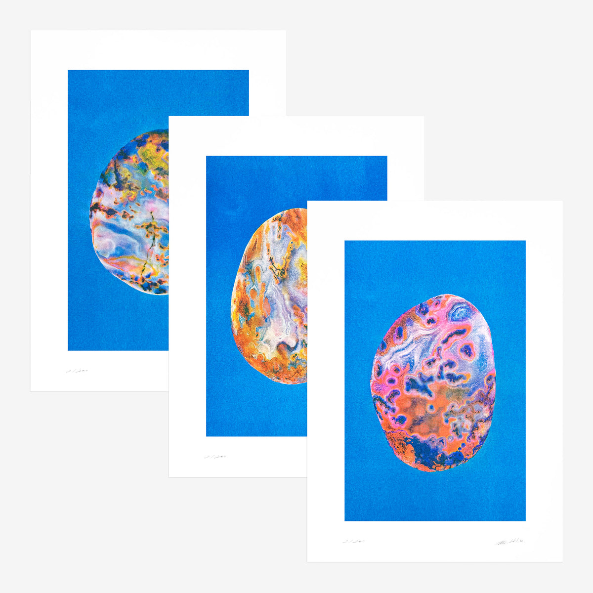 Kunstdrucke Riverstones – 3er-Set